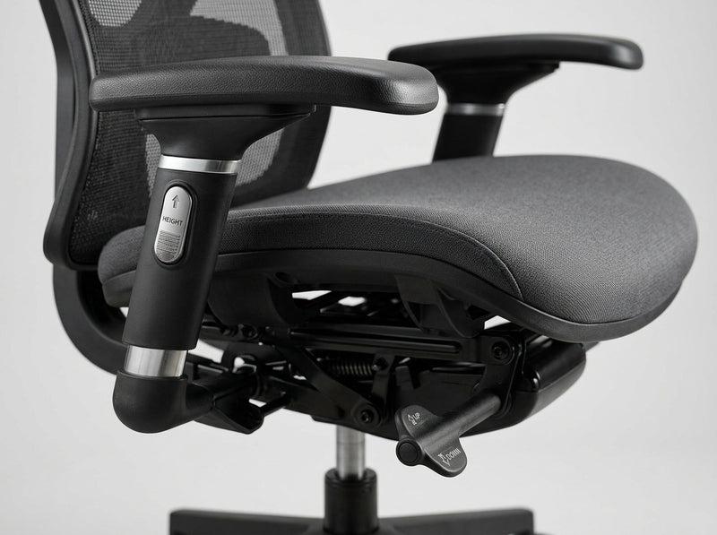 Multi-directional 3D armrests with smooth tactile adjustment