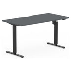 Formetiq SYSTM Single-Motor Standing Desk, Anthracite Grey desktop and Black frame
