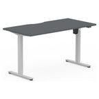 Formetiq SYSTM Single-Motor Standing Desk, Anthracite Grey desktop and Silver frame