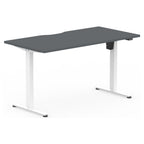 Formetiq SYSTM Single-Motor Standing Desk, Anthracite Grey desktop and White frame