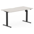 Formetiq SYSTM Single-Motor Standing Desk, Clay Grey desktop and Black frame