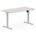 Formetiq SYSTM Single-Motor Standing Desk, Clay Grey desktop and Silver frame