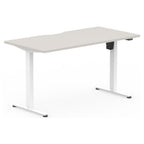 Formetiq SYSTM Single-Motor Standing Desk, Clay Grey desktop and White frame