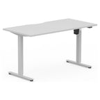 Formetiq SYSTM Single-Motor Standing Desk, Concrete desktop and Silver frame
