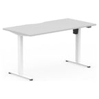 Formetiq SYSTM Single-Motor Standing Desk, Concrete desktop and White frame