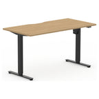 Formetiq SYSTM Single-Motor Standing Desk, Craft Oak desktop and Black frame