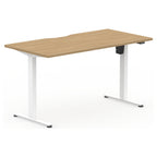 Formetiq SYSTM Single-Motor Standing Desk, Craft Oak desktop and White frame