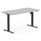 Formetiq SYSTM Single-Motor Standing Desk, Stone Grey desktop and Black frame