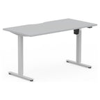 Formetiq SYSTM Single-Motor Standing Desk, Stone Grey desktop and Silver frame
