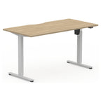 Formetiq SYSTM Single-Motor Standing Desk, Urban Oak desktop and Silver frame