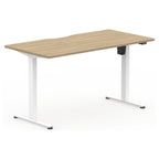 Formetiq SYSTM Single-Motor Standing Desk, Urban Oak desktop and White frame
