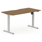Formetiq SYSTM Single-Motor Standing Desk, Walnut desktop and Silver frame