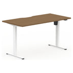 Formetiq SYSTM Single-Motor Standing Desk, Walnut desktop and White frame