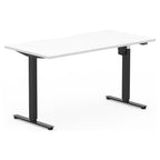 Formetiq SYSTM Single-Motor Standing Desk, Pure White desktop and Black frame