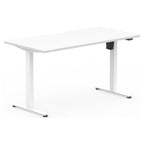 Formetiq SYSTM Single-Motor Standing Desk, Pure White desktop and White frame