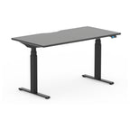 Formetiq SYSTM dual-motor standing desk with Visual Control, Anthracite Grey desktop and Black frame