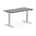Formetiq SYSTM dual-motor standing desk with Visual Control, Anthracite Grey desktop and Silver frame