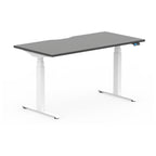 Formetiq SYSTM dual-motor standing desk with Visual Control, Anthracite Grey desktop and White frame