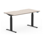 Formetiq SYSTM dual-motor standing desk with Visual Control, Clay Grey desktop and Black frame