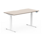 Formetiq SYSTM dual-motor standing desk with Visual Control, Clay Grey desktop and White frame