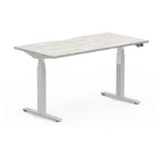 Formetiq SYSTM dual-motor standing desk with Visual Control, Concrete desktop and Silver frame
