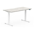 Formetiq SYSTM dual-motor standing desk with Visual Control, Concrete desktop and White frame