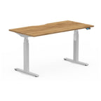 Formetiq SYSTM dual-motor standing desk with Visual Control, Craft Oak desktop and Silver frame