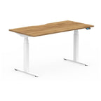 Formetiq SYSTM dual-motor standing desk with Visual Control, Craft Oak desktop and White frame