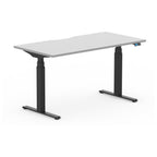 Formetiq SYSTM dual-motor standing desk with Visual Control, Stone Grey desktop and Black frame