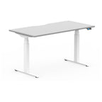 Formetiq SYSTM dual-motor standing desk with Visual Control, Stone Grey desktop and White frame