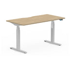 Formetiq SYSTM dual-motor standing desk with Visual Control, Urban Oak desktop and Silver frame
