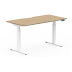 Formetiq SYSTM dual-motor standing desk with Visual Control, Urban Oak desktop and White frame