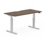 Formetiq SYSTM dual-motor standing desk with Visual Control, Walnut desktop and Silver frame