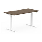 Formetiq SYSTM dual-motor standing desk with Visual Control, Walnut desktop and White frame