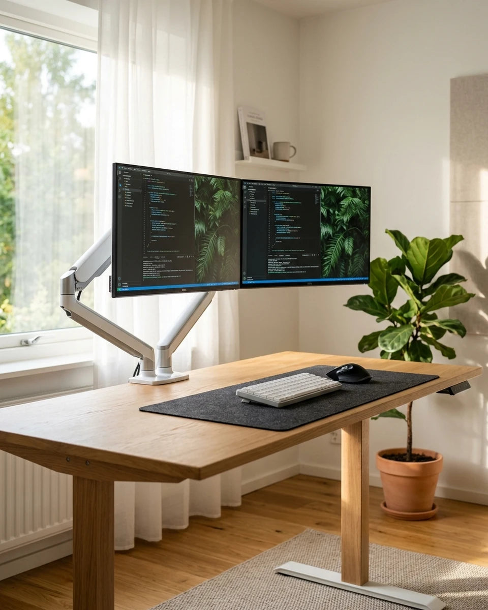 Monitor arm ergonomics: single vs dual screen positioning